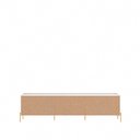 Ver imagem 6 de Rack para TV até 75" 2 Gavetas 2 Portas Jasper 220 cm - Off White Fosco c/ Dourado