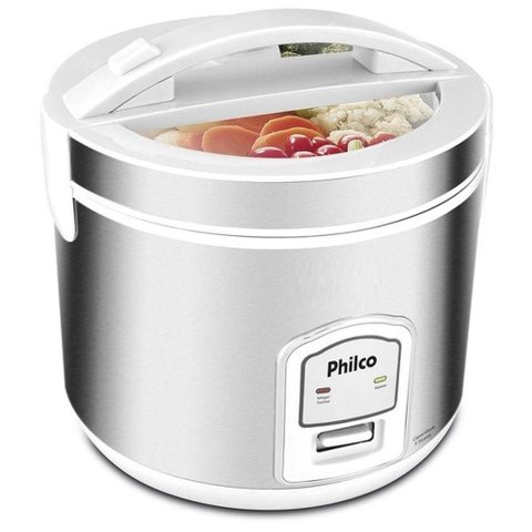 Panela de Arroz Philco Inox 400W Ellegance Inox Faz 5 Xicaras Branco 220V