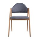 Ver imagem 4 de Cadeira em Metal Estofada em Linho Suellen Sala Jantar Cinza