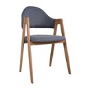 Ver imagem 1 de Cadeira em Metal Estofada em Linho Suellen Sala Jantar Cinza