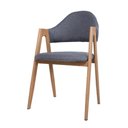 Ver imagem 3 de Cadeira em Metal Estofada em Linho Suellen Sala Jantar Cinza