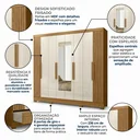 Ver imagem 5 de Guarda-Roupa Casal Frisado 8 Portas 4 Gavetas com Espelhos e Pés Diplomata Freijó/Off White