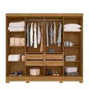 Ver imagem 4 de Guarda-roupa Casal Frisado 8 Portas 4 Gavetas com Espelhos e Pés Diplomata