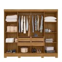 Ver imagem 4 de Guarda-Roupa Casal Frisado 8 Portas 4 Gavetas com Espelhos e Pés Diplomata Freijó/Off White