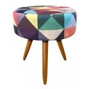 Ver imagem 3 de Puff Banqueta Magnus Redondo Triangulo Pés Castanho 50 Cm de Altura