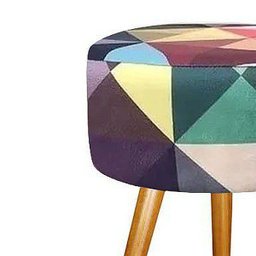 Puff Banqueta Magnus Redondo Triangulo Pés Castanho 50 Cm de Altura - 2