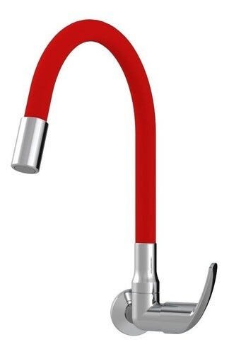 Torneira Parede Cozinha Color Flex Monoc 1167 - Preto - Vermelho - 1