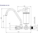 Ver imagem 2 de Torneira Metal Com Filtro Metal Cozinha Parede C50 2167