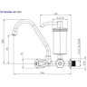Torneira Metal Com Filtro Metal Cozinha Parede C50 2167 - 2