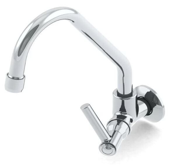 Torneira Cozinha 1/4 V Móvel Parede Metal Cromada 1167 C70 - 1
