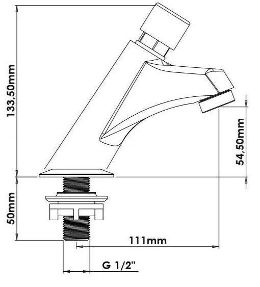 Torneira Automática Para banheiro Metal Cromado 1197 - 2