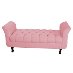 Divã Recamier Barcelona - 1,40 Suede - Rosa - 1