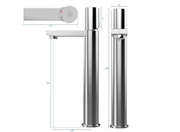 Misturador Monocomando Lavatório 35 cm Modelo Mix Blukit - 2