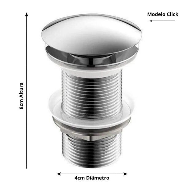 Válvula Click Inox para Cubas Deca / Vidro / Porcelana - 2