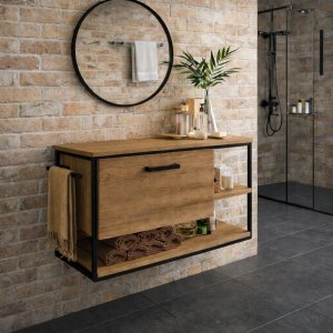 Armário Banheiro Gabinete P/ Cuba Pia Suspenso Porta Toalha