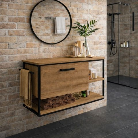 Armário Banheiro Gabinete P/ Cuba Pia Suspenso Porta Toalha