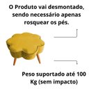 Ver imagem 2 de Puff Flor Decorativo Redondo Banqueta Pés Palito Veludo Cor:mostarda