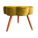 Ver imagem 6 de Puff Flor Decorativo Redondo Banqueta Pés Palito Veludo Cor:mostarda