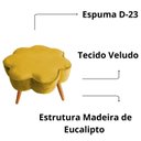 Ver imagem 3 de Puff Flor Decorativo Redondo Banqueta Pés Palito Veludo Cor:mostarda