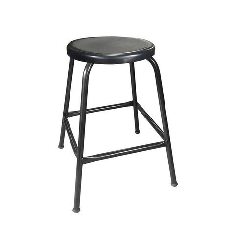 Banco de Metal Assento Plástico Preto Empilhável e 55cm Altura