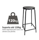 Ver imagem 6 de Banco de Metal Assento Plástico Preto Empilhável e 55cm Altura