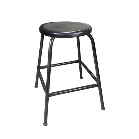 Banco de Metal Bar Assento Plástico Empilhável Cor Preto Tamanho 55