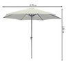 Ombrelone Guarda Sol Sombreiro Articulação Central Fator UV Manivela Retrátil 2,7m Branco Importway - 2