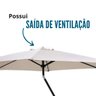 Ombrelone Guarda Sol Sombreiro Articulação Central Fator UV Manivela Retrátil 2,7m Branco Importway - 8