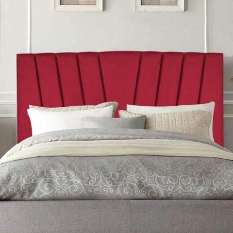 Cabeceira Estofada Bélgica 100CM Solteiro Courino Vermelho - D A DECOR