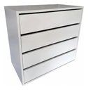 Ver imagem 1 de Gaveteiro Cômoda Multiuso 4 Gavetas MDF Organizador Quarto Branco