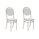 Ver imagem 1 de Cadeira de Cozinha 190 Kit 2 Un Prata - Assento Courano Branco - Carraro