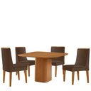 Ver imagem 2 de Mesa de Jantar Eloise 90cm Tampo Mdf Laminado com 4 Cadeiras Lisboa Moderna Mobilia