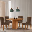 Ver imagem 1 de Mesa de Jantar Eloise 90cm Tampo Mdf Laminado com 4 Cadeiras Lisboa Moderna Mobilia