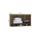 Ver imagem 3 de Armário Aéreo Maleiro Modulado 145cm 2 Portas Basculantes Paris Luciane Móveis