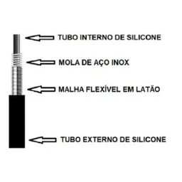 Tubo Flexível Preto de Silicone com Arejador 51cm - 6