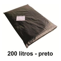 10 Kg Saco De Lixo 200 Litros Preto 200l Reforçado 0,2 Micra:Preto - 1