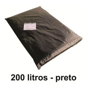 10 Kg Saco De Lixo 200 Litros Preto 200l Reforçado 0,2 Micra:Preto