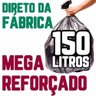 Saco De Lixo 150 Litros 100 Un Preto Mega Reforçado:Preto - 1