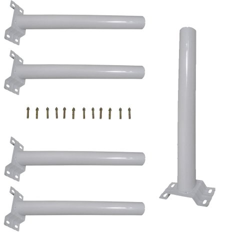 Suporte Barra Poste Luminária Solar Parede 5 Unidades Rua Jardins Quintal