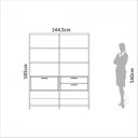 Ver imagem 2 de Kit com 2 Estantes Multiuso 1,44m Prateleiras Porta Gavetas 100% MDF Móvel na Caixa
