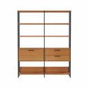 Ver imagem 3 de Kit com 2 Estantes Multiuso 1,44m Prateleiras Porta Gavetas 100% MDF Móvel na Caixa