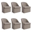 Ver imagem 1 de Kit 6 Poltronas Decorativas Malli Linho - Pallazio Cor:Cappuccino