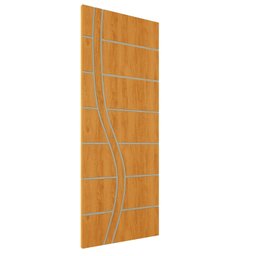 Kit 3 Portas de Madeira Frisada U.v 210cm X 90cm - R70ss:cerejeira - 1