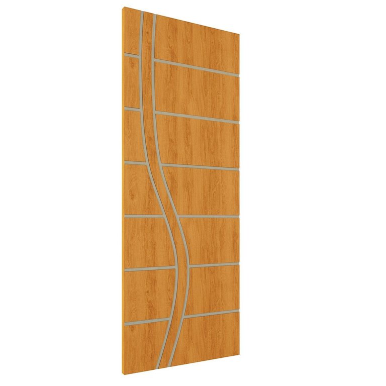Kit 3 Portas de Madeira Frisada U.v 210cm X 90cm - R70ss:cerejeira