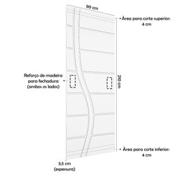 Kit 3 Portas de Madeira Frisada U.v 210cm X 90cm - R70ss:cerejeira - 2