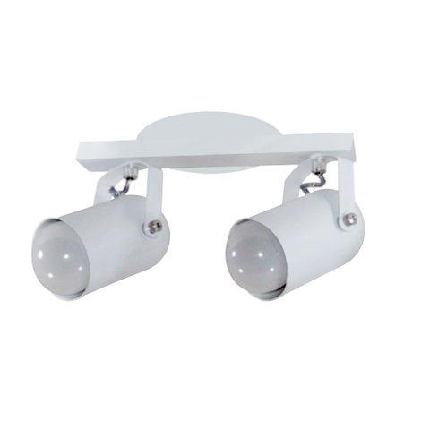 Spot No Trilho Para 02 Lâmpadas - Gira 360 Graus - ideal para Sala, Quarto, Cozinha - Branco