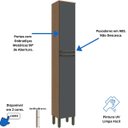Ver imagem 3 de Armário De Cozinha Compacta Paneleiro Simples 2 Portas Nápoli Prime Castanho/Branco Castanho/ - Cast