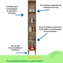 Ver imagem 4 de Armário De Cozinha Compacta Paneleiro Simples 2 Portas Nápoli Prime Castanho/Branco Castanho/ - Cast