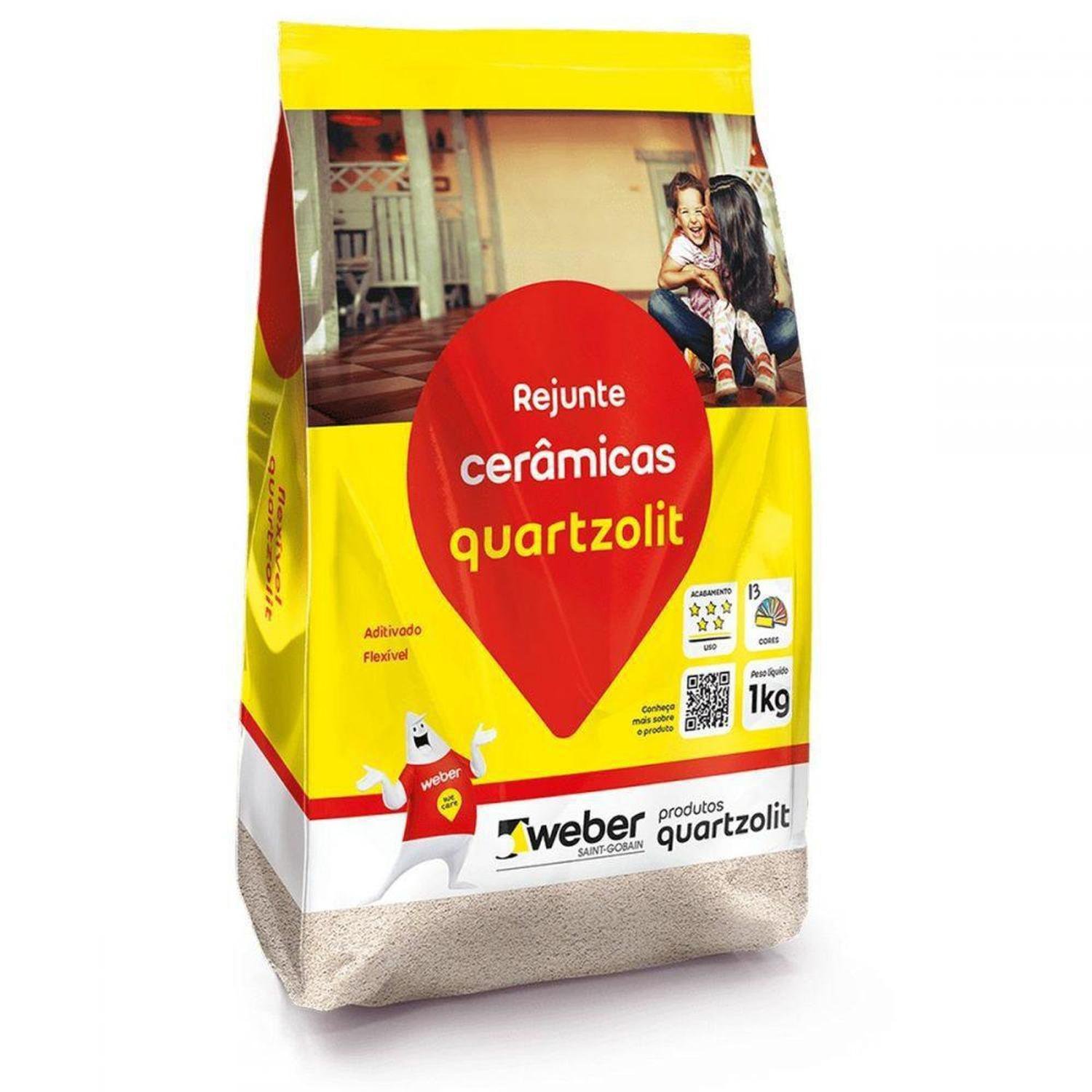 Rejunte Flex Quartzolit 1Kg Cinza Artico