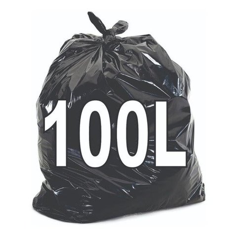 Kit 6 Pacote Saco De Lixo 100 Litros Resistente 100 Unidades:Preto